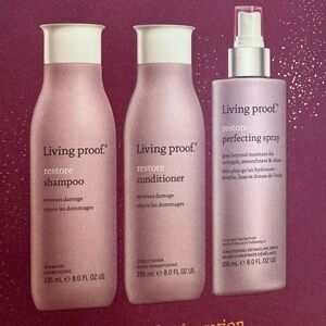 Living proof restore shampoo, conditioner and leave-in kit